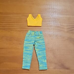 Hand Made Space Dye Legging and Bralette for Curvy Barbie